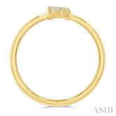 1/20 Ctw Initial 'R' Round Cut Diamond Fashion Ring in 10K Yellow Gold